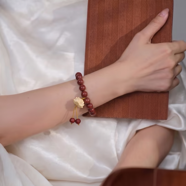 Rose Herbal & Carved Lotus Abundance Bracelet